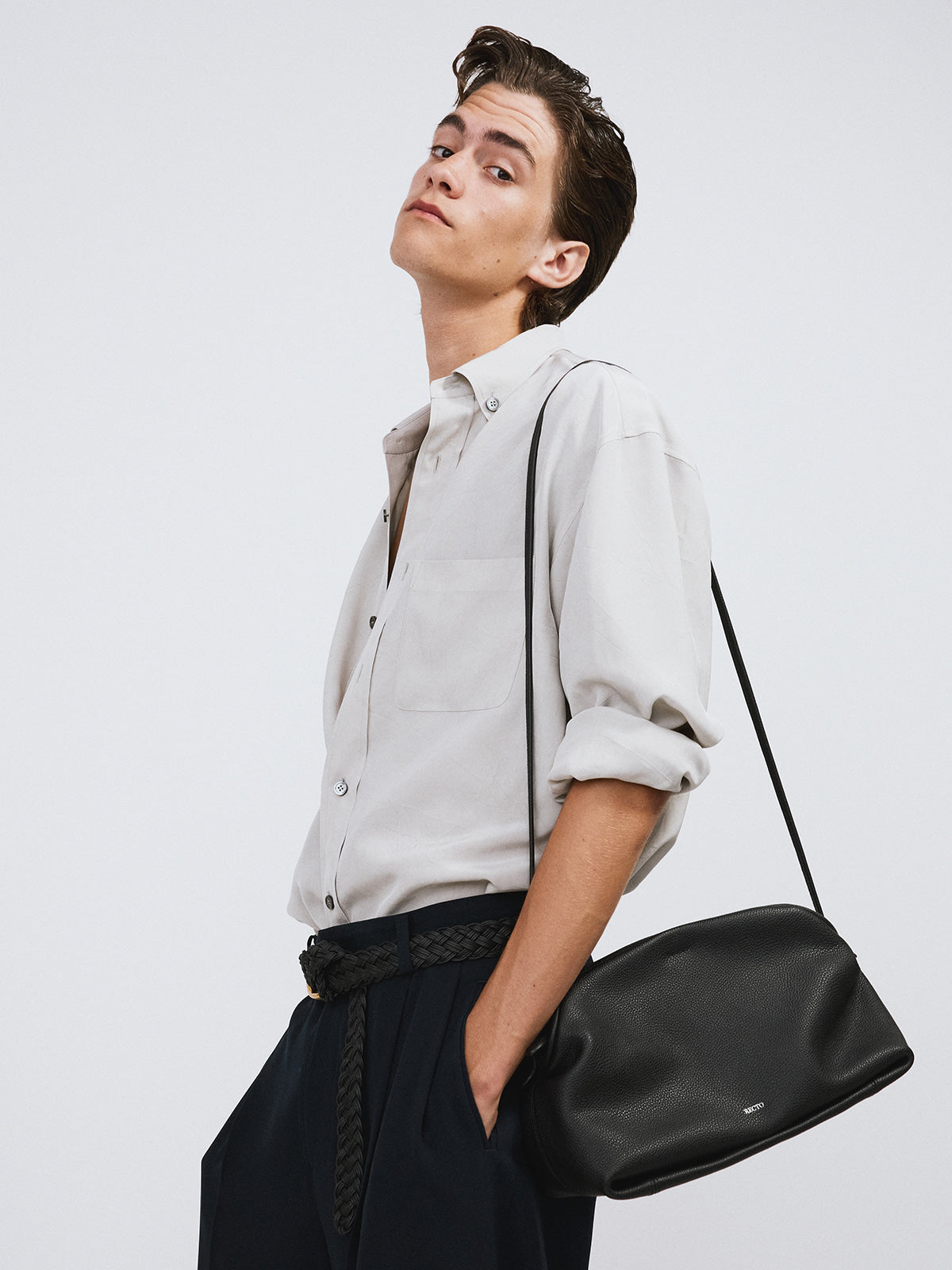 Recto - Wrinkled Fluid Shirt (Light Taupe) product image 4 | TRAB K-Fashion Australia