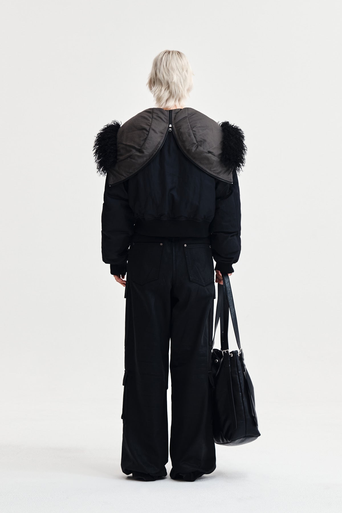 Matin Kim - Coating Cargo Denim Pants (Black) product image 7 | TRAB K-Fashion Australia