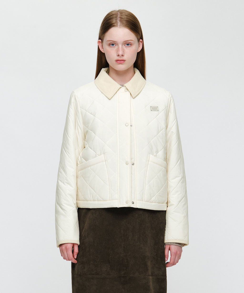 Marithe & Francois Girbaud - Collar Padded Jacket (Ivory) product image 1 | TRAB K-Fashion Australia