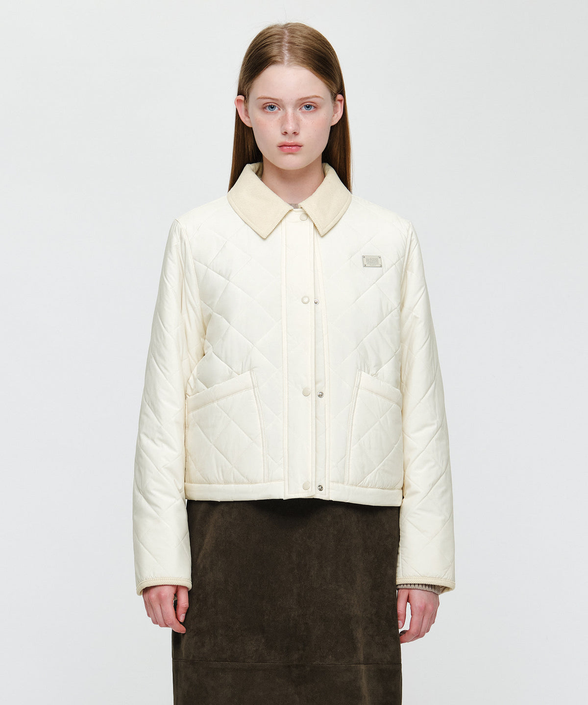 Marithe & Francois Girbaud - Collar Padded Jacket (Ivory) product image 1 | TRAB K-Fashion Australia