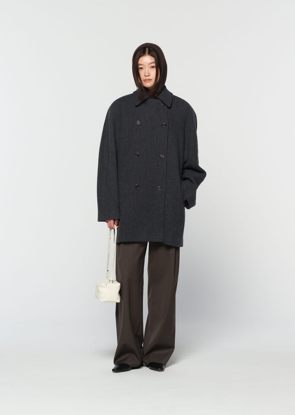 Amomento - rounded half coat (Charcoal) product image 5 | TRAB K-Fashion Australia