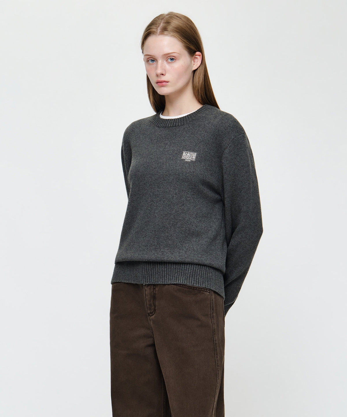Marithe & Francois Girbaud - Small Classic Logo Knit Pullover (Charcoal) product image 2 | TRAB K-Fashion Australia