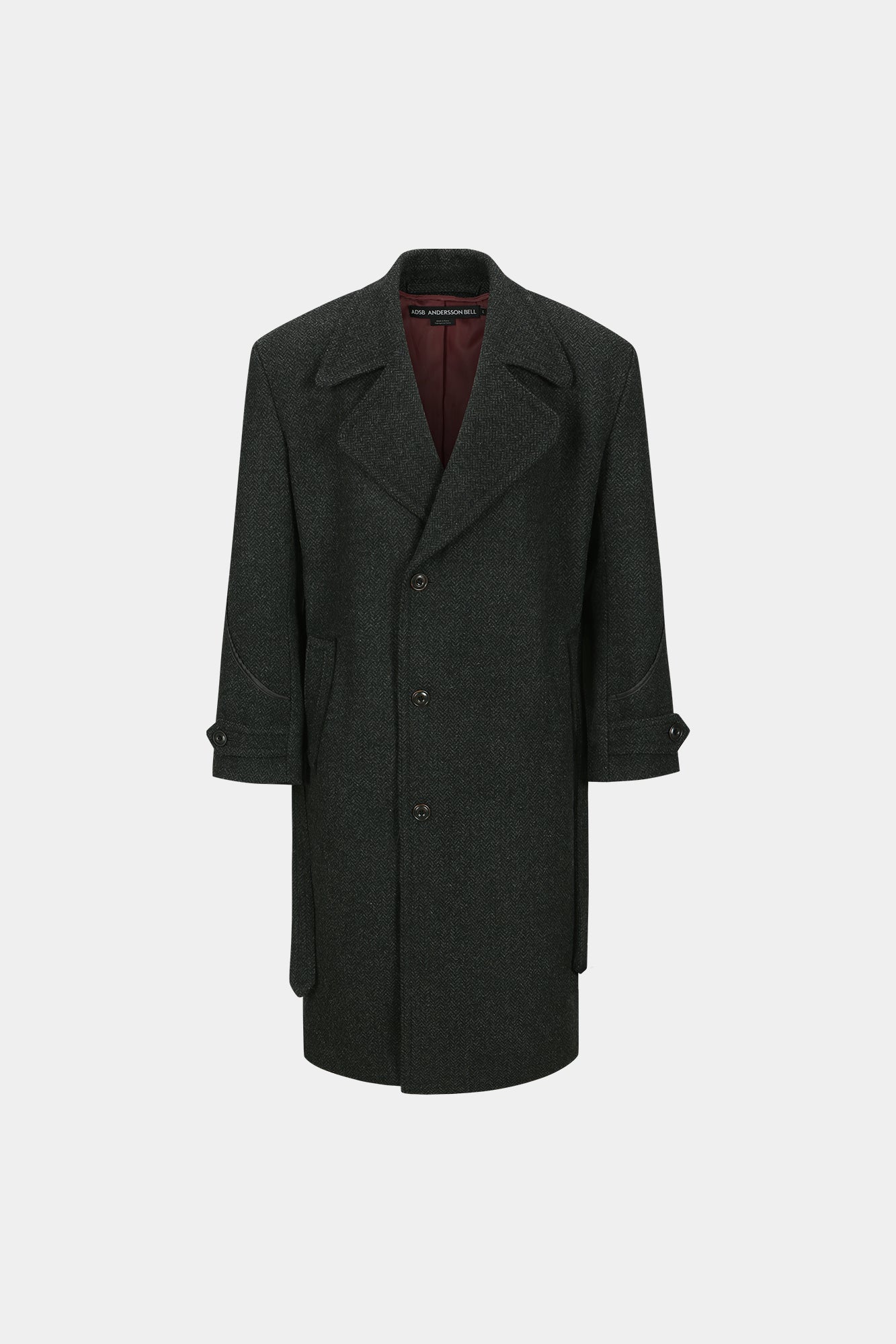 Andersson Bell - Rovy Double Breasted Herringbone Coat (Charcoal) product image 7 | TRAB K-Fashion Australia