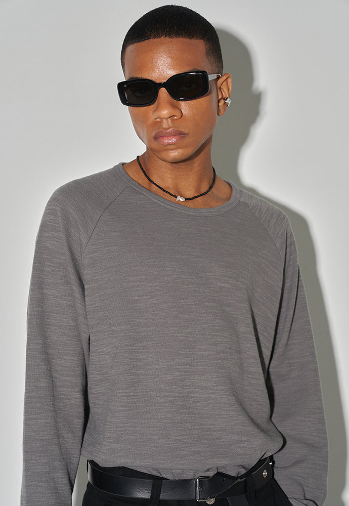 Tonywack - Slub Double Long Sleeve Top (Moss Grey) product image 3 | TRAB K-Fashion Australia