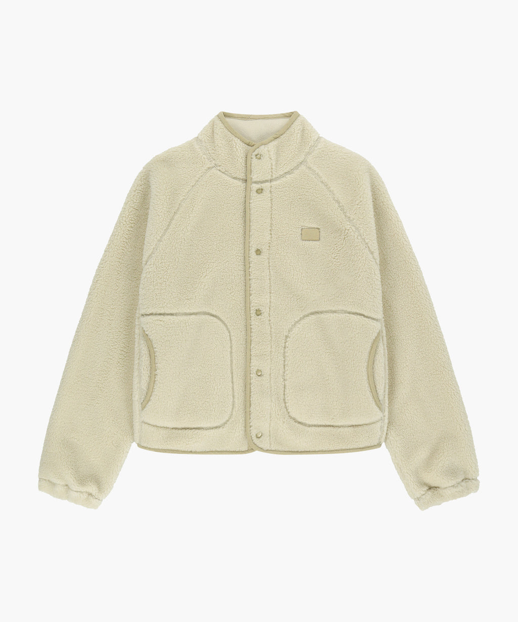 Marithe & Francois Girbaud - High Neck Fleece Jacket (Ivory) product image 5 | TRAB K-Fashion Australia