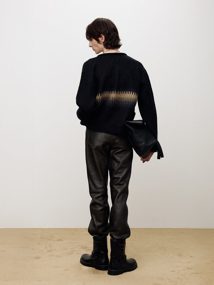 Tonywack - Alpaca Jacquard Knitted Blouson (Pale Black) product image 4 | TRAB K-Fashion Australia