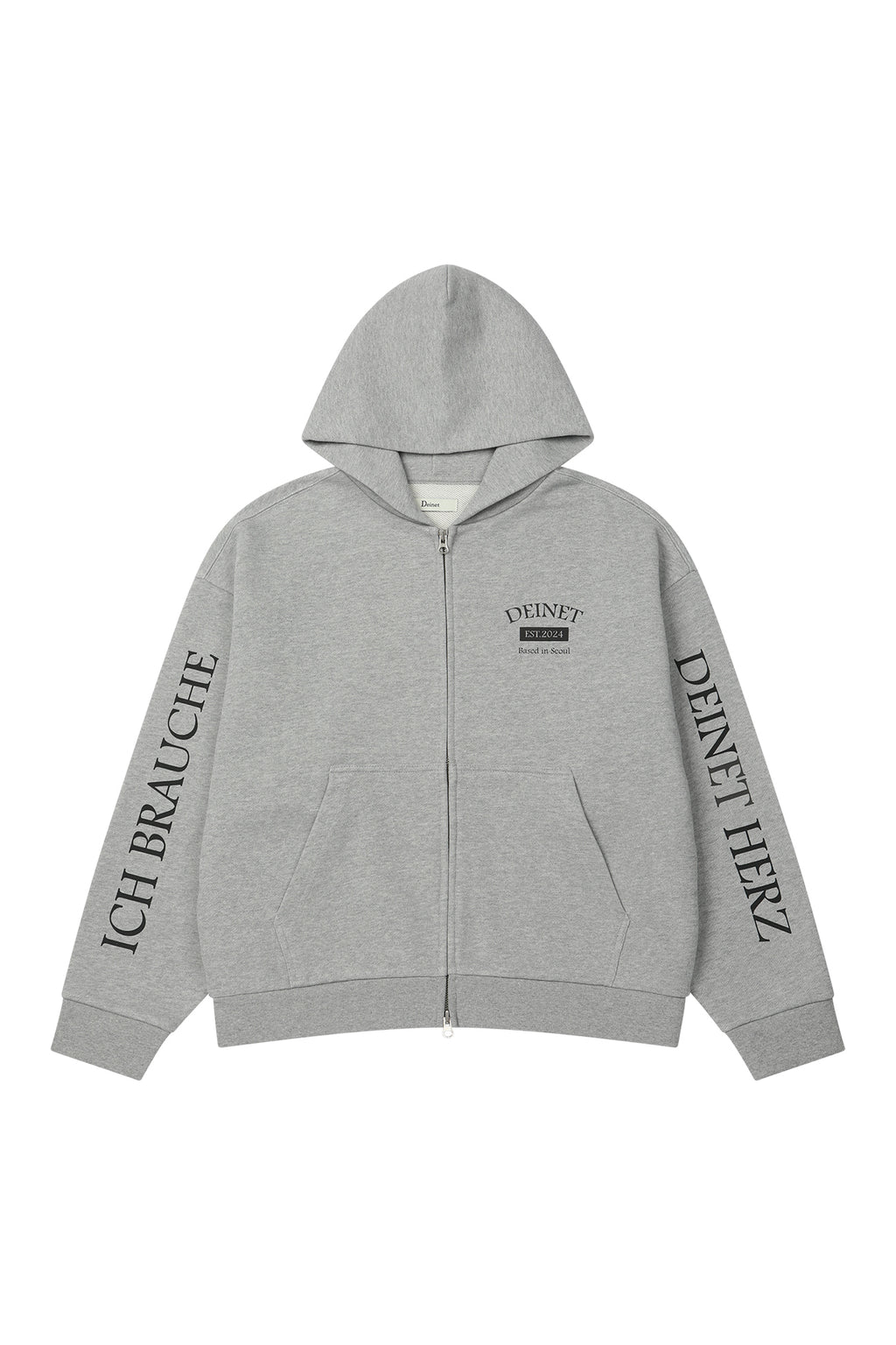 Deinet - German Lettering Hoodie Zip-Up (Melange Grey) product image 12 | TRAB K-Fashion Australia