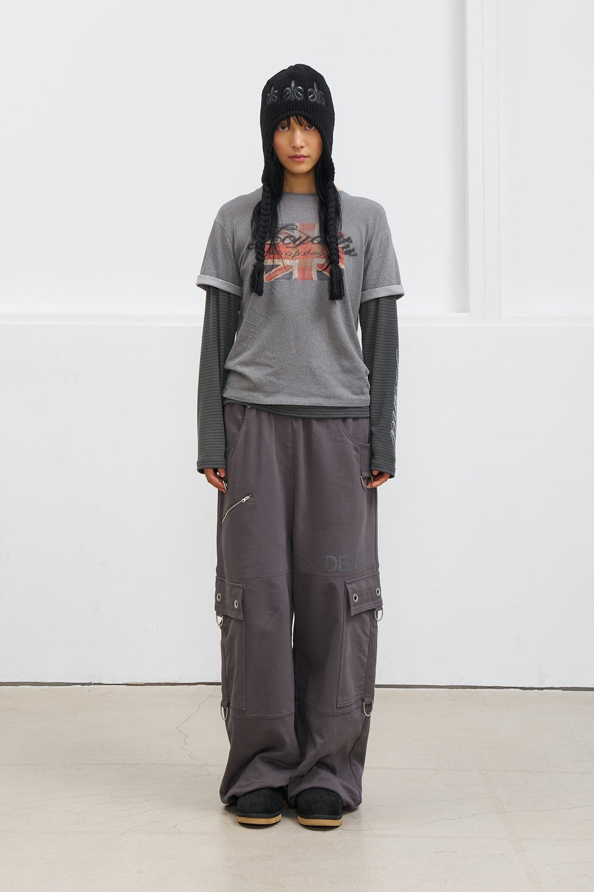 Deinet - Layered Vintage Long Sleeve (Charcoal) product image 3 | TRAB K-Fashion Australia