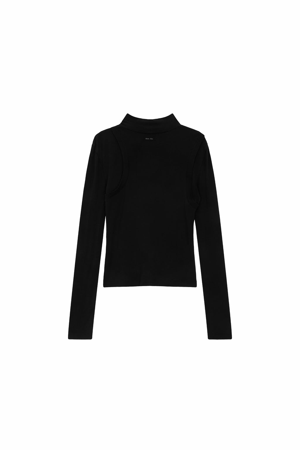Matin Kim - Rib Layered Half Neck Long Sleeve Top (Black) product image 2 | TRAB K-Fashion Australia