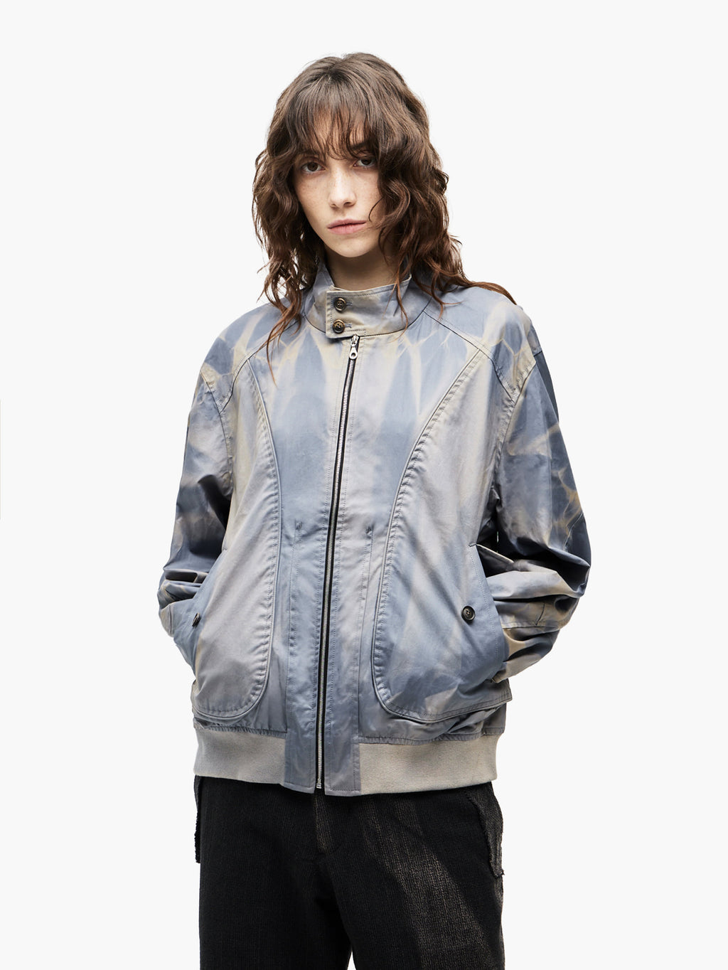 Jiyong Kim - Sun-Bleached High Neck Blouson (Blue) product image 4 | TRAB K-Fashion Australia