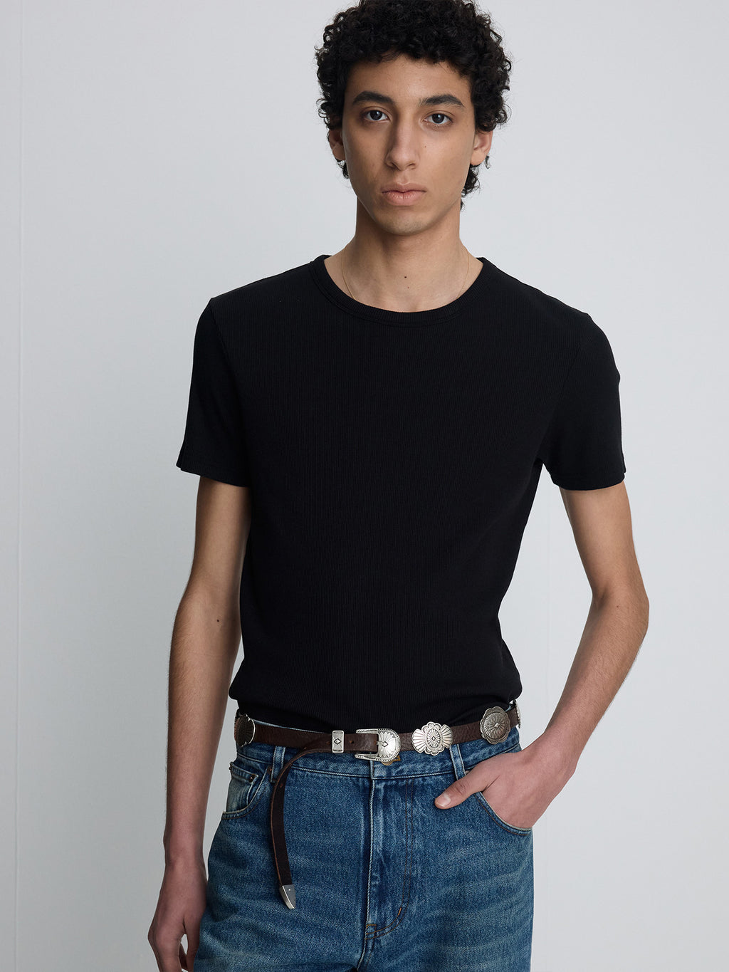 Tonywack - Soft Ribbed Fitted T-Shirt (Black) product image 2 | TRAB K-Fashion Australia