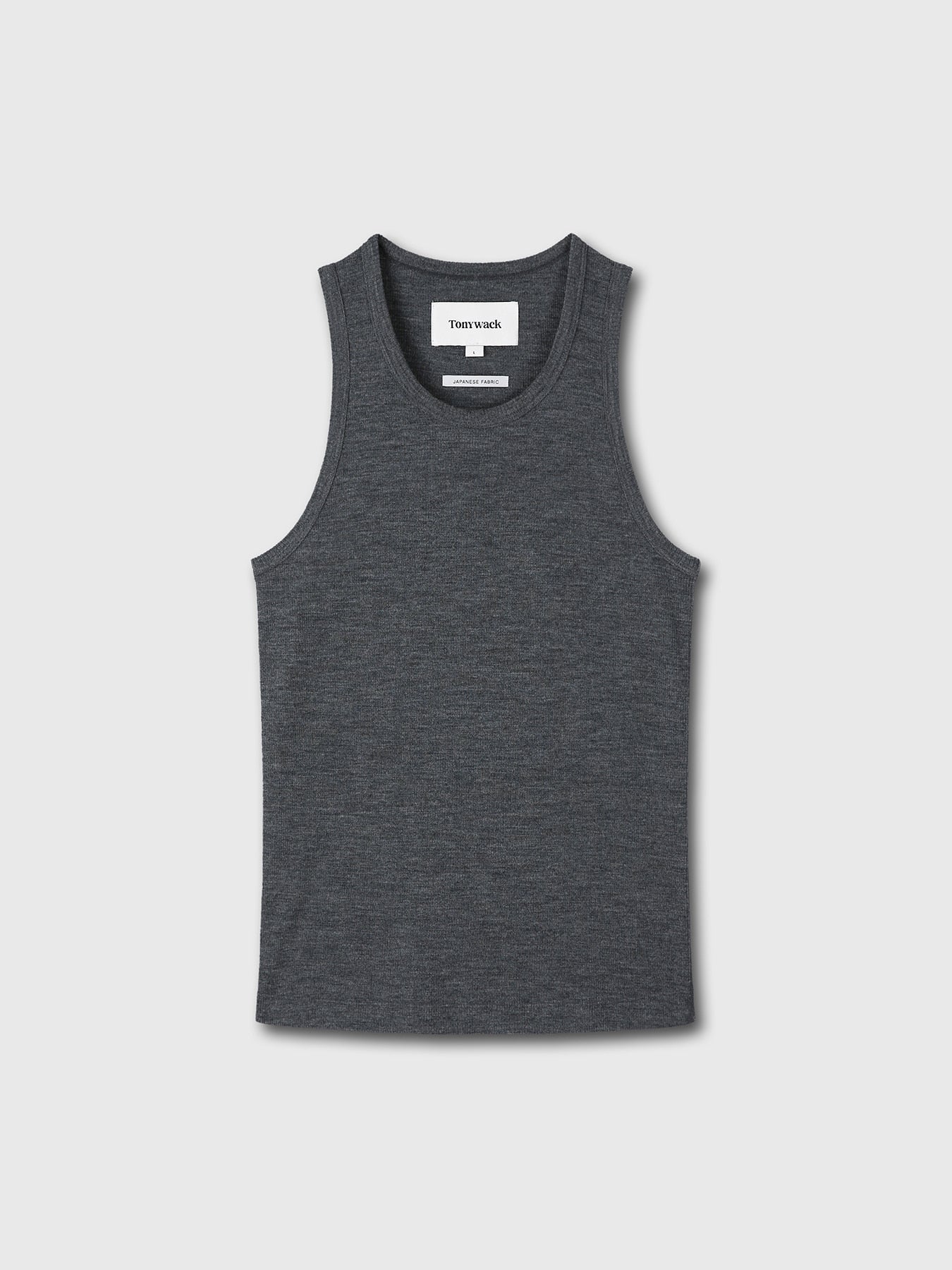 Tonywack - Super Fine Wool Ribbed Sleeveless (Japanese Fabric) (Charcoal) product image 7 | TRAB K-Fashion Australia