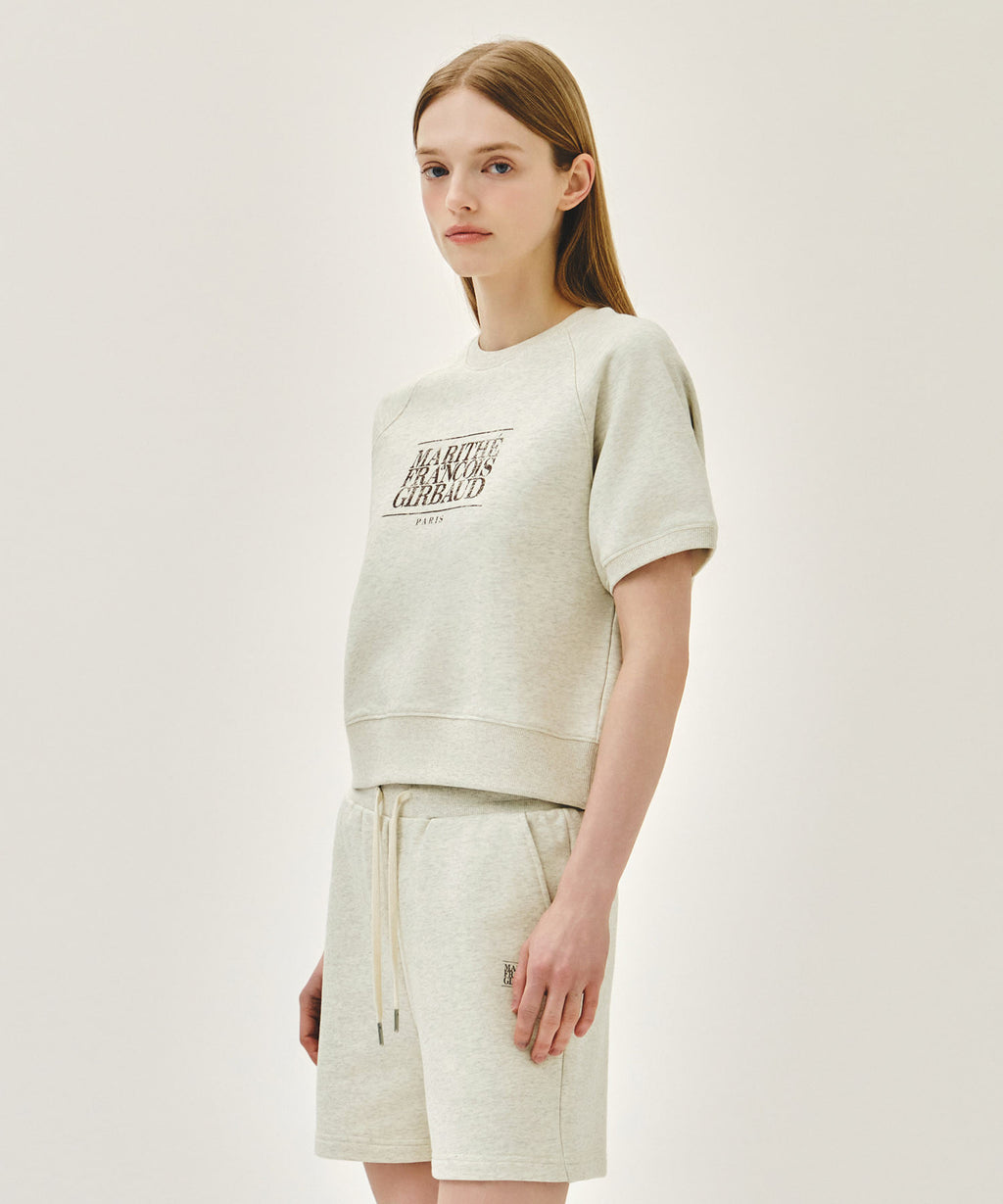 Marithe & Francois Girbaud - Vintage Classic Logo Half Sweatshirt (Oatmeal) product image 2 | TRAB K-Fashion Australia