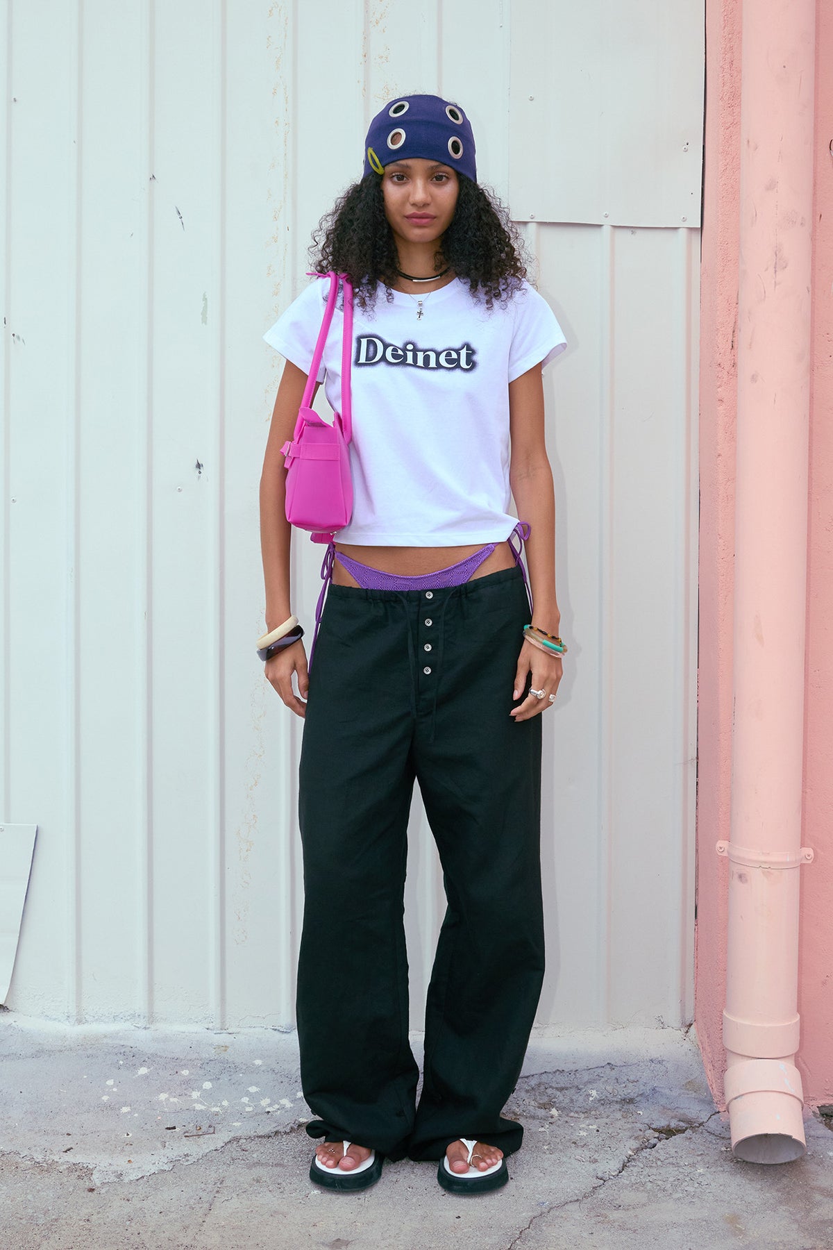 Deinet - Spray Logo Pigment T-Shirt (White) product image 1 | TRAB K-Fashion Australia