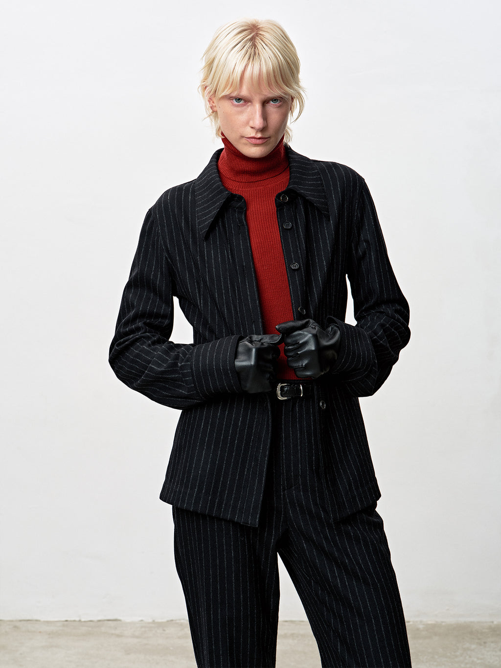Tonywack - Striped Wool Regular-Fit Shirts (Black Stripe) product image 4 | TRAB K-Fashion Australia