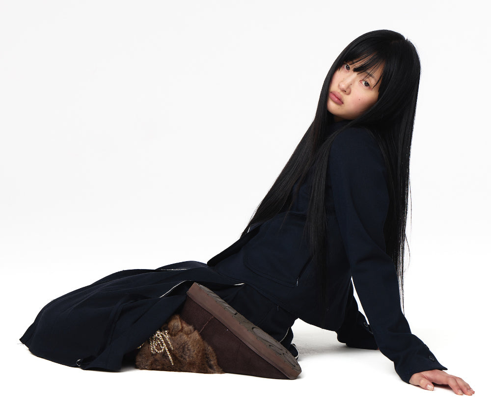 Coyseio - Rounded Raw Hem Jacket (Navy) product image 3 | TRAB K-Fashion Australia