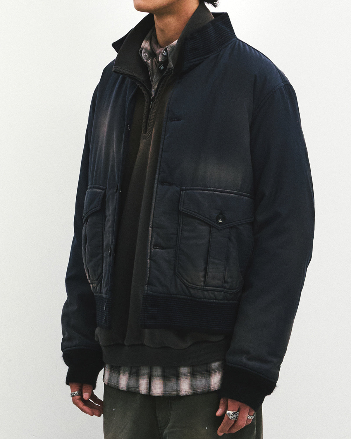Eastlogue - Tender Blouson Jacket (Fading Navy) product image 3 | TRAB K-Fashion Australia