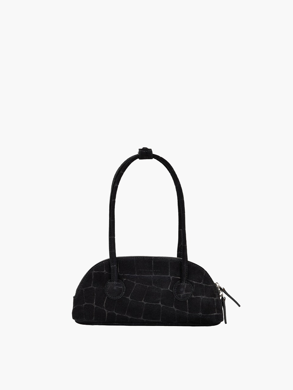 Marge Sherwood - Bessette Shoulder (Black Croc-Effect Suede) product image 1 | TRAB K-Fashion Australia