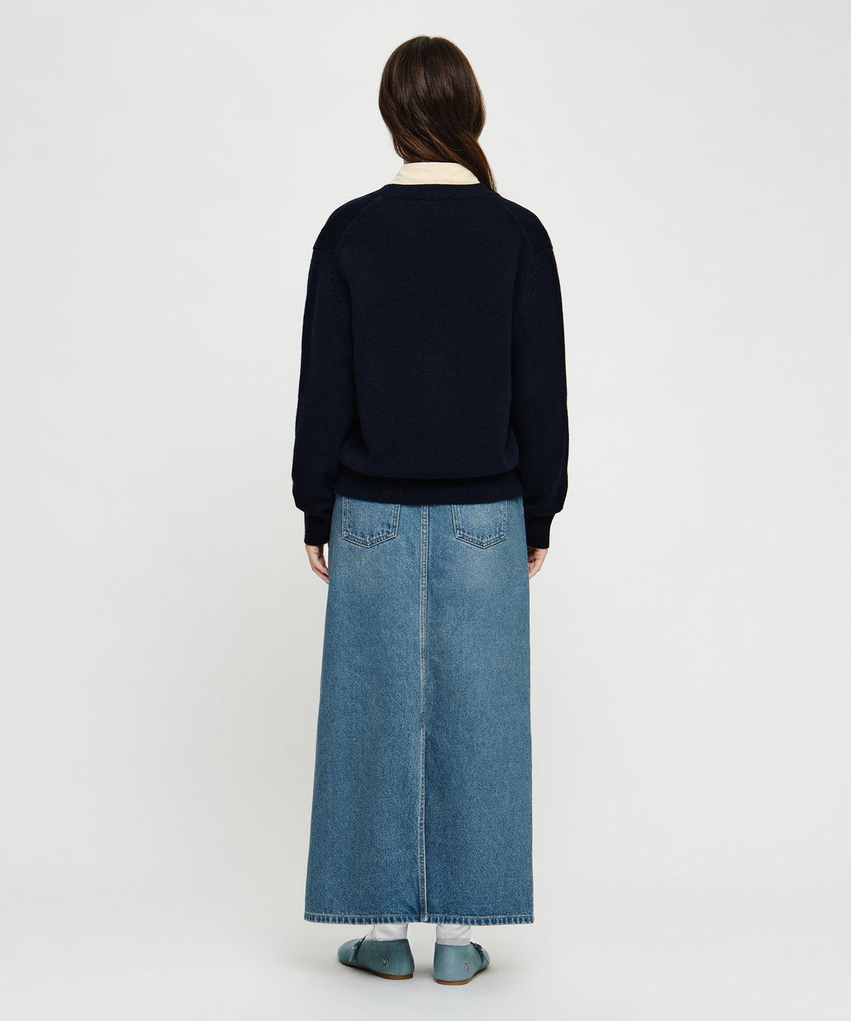 Marithe & Francois Girbaud - [Pre-order – Ships 19 Oct] Maxi Denim Skirt (Blue) product image 5 | TRAB K-Fashion Australia