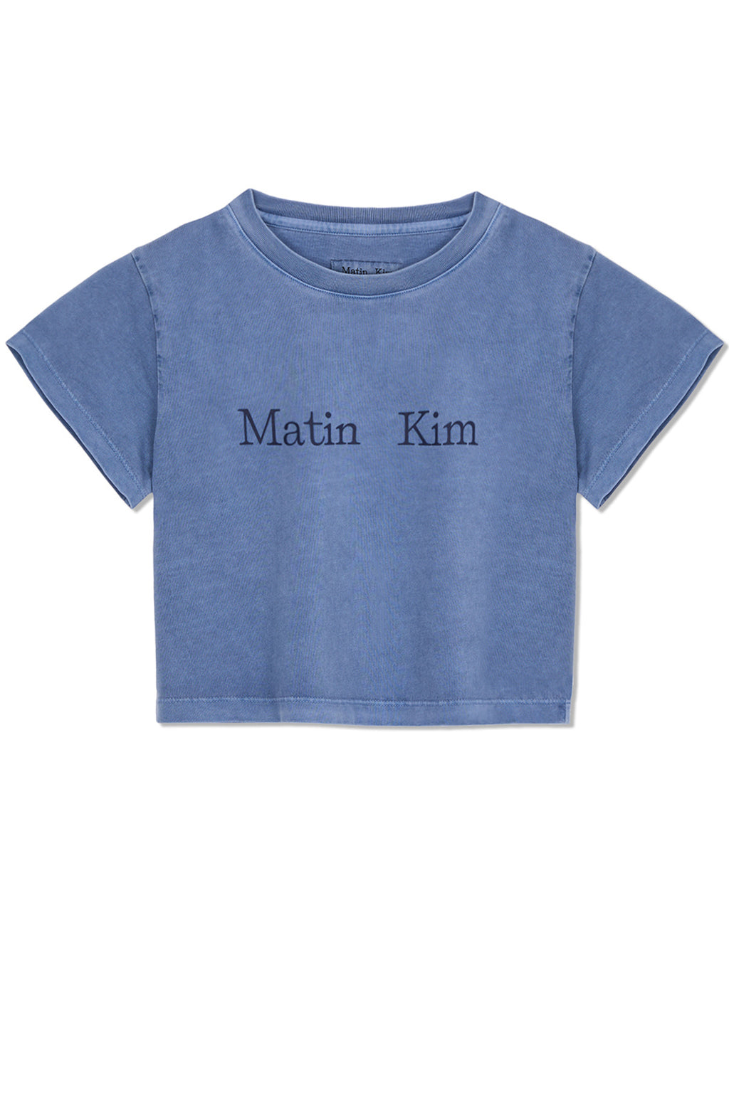 Matin Kim - [Pre-Order – Ships June 24] Pigment Logo Crop Top (Powder Blue) product image 1 | TRAB K-Fashion Australia