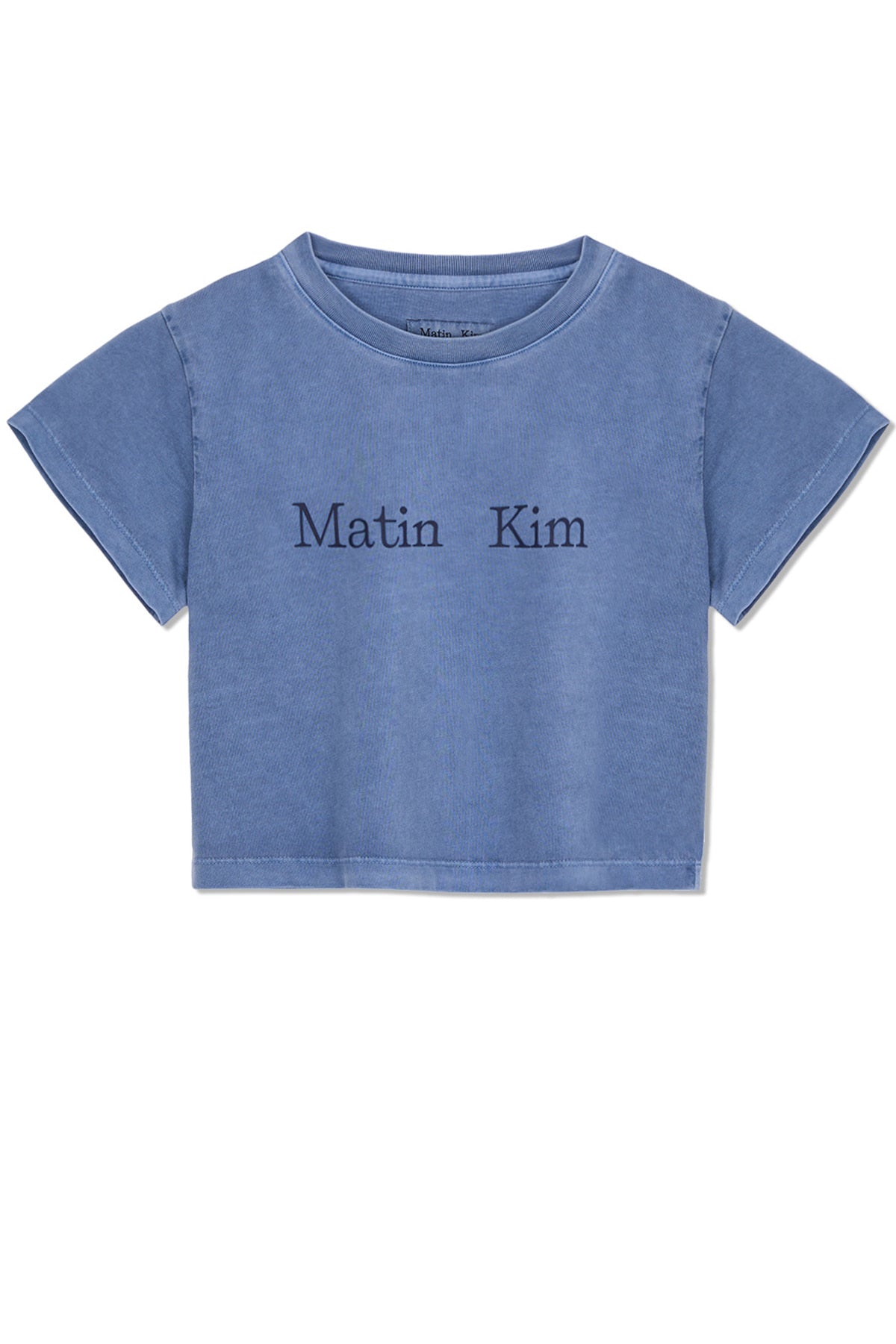 Matin Kim - [Pre-Order – Ships June 24] Pigment Logo Crop Top (Powder Blue) product image 1 | TRAB K-Fashion Australia