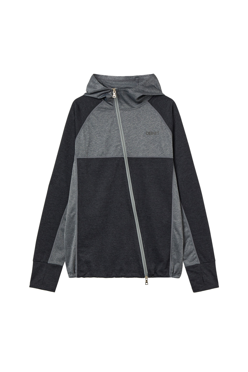 Deinet - Diagonal Technical Hood Zip-Up (Grey) product image 1 | TRAB K-Fashion Australia