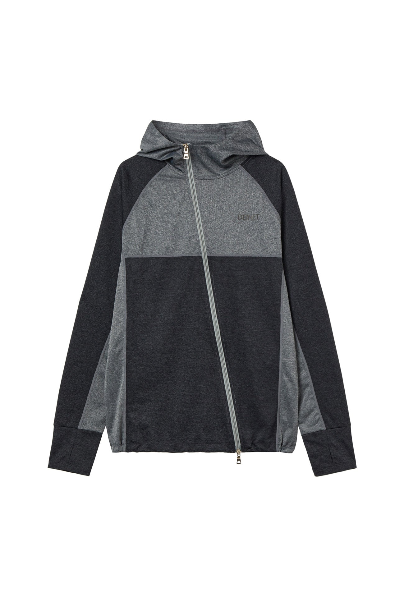 Deinet - Diagonal Technical Hood Zip-Up (Grey) product image 1 | TRAB K-Fashion Australia