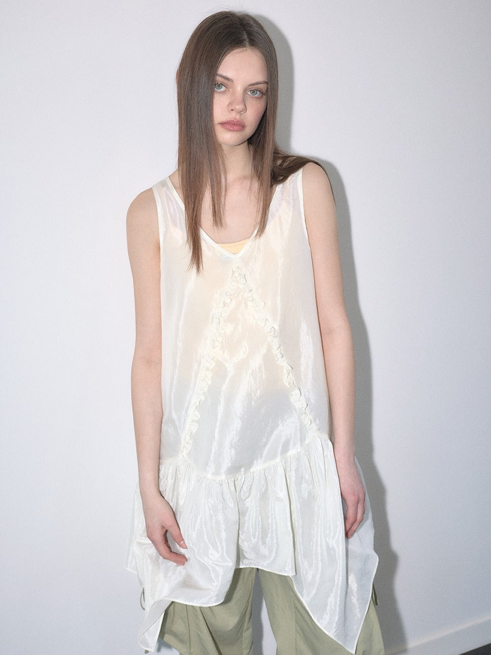 Margarin Fingers - Sheer Layered One-Piece (Cream) product image 1 | TRAB K-Fashion Australia