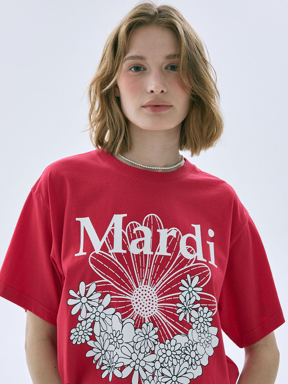 Mardi Mercredi - Tshirt Flowermardi Jardin (Red White) product image 1 | TRAB K-Fashion Australia