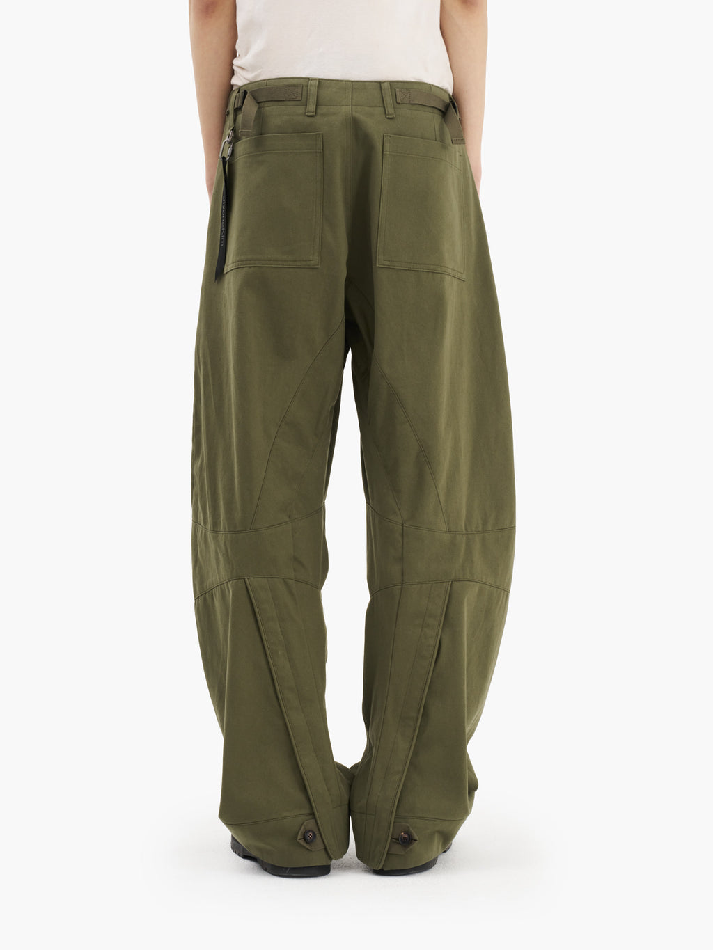 Jiyong Kim - Curved Multi-Pocket Trousers (Green) product image 2 | TRAB K-Fashion Australia