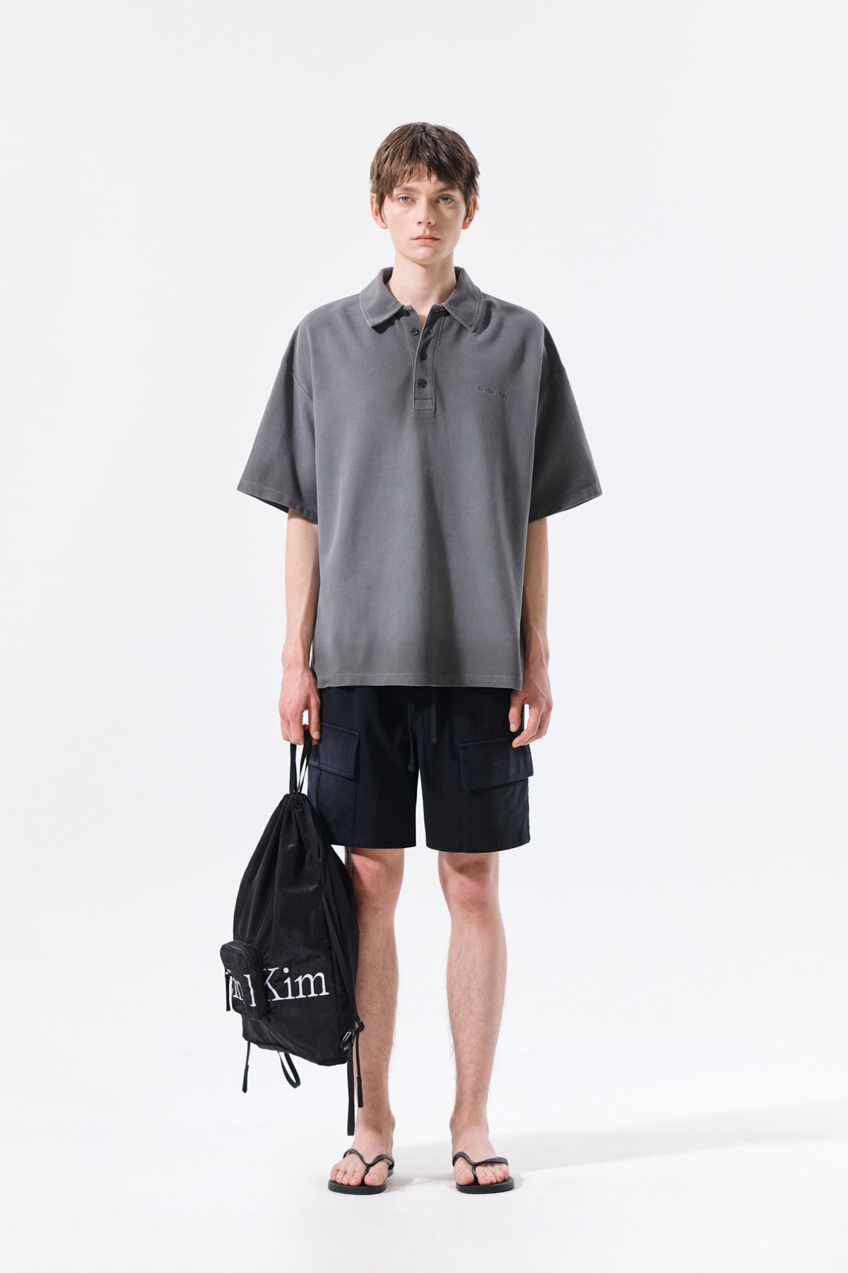 Matin Kim - Vintage Washed Terry Cargo Shorts (Black) product image 11 | TRAB K-Fashion Australia