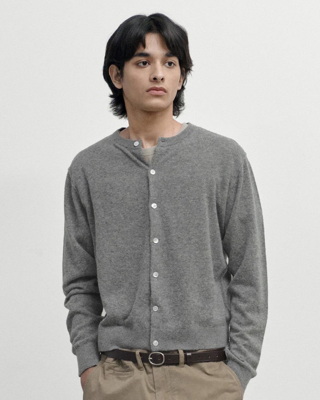Brownyard - Soft Round Cardigan (Grey) product image 1 | TRAB K-Fashion Australia