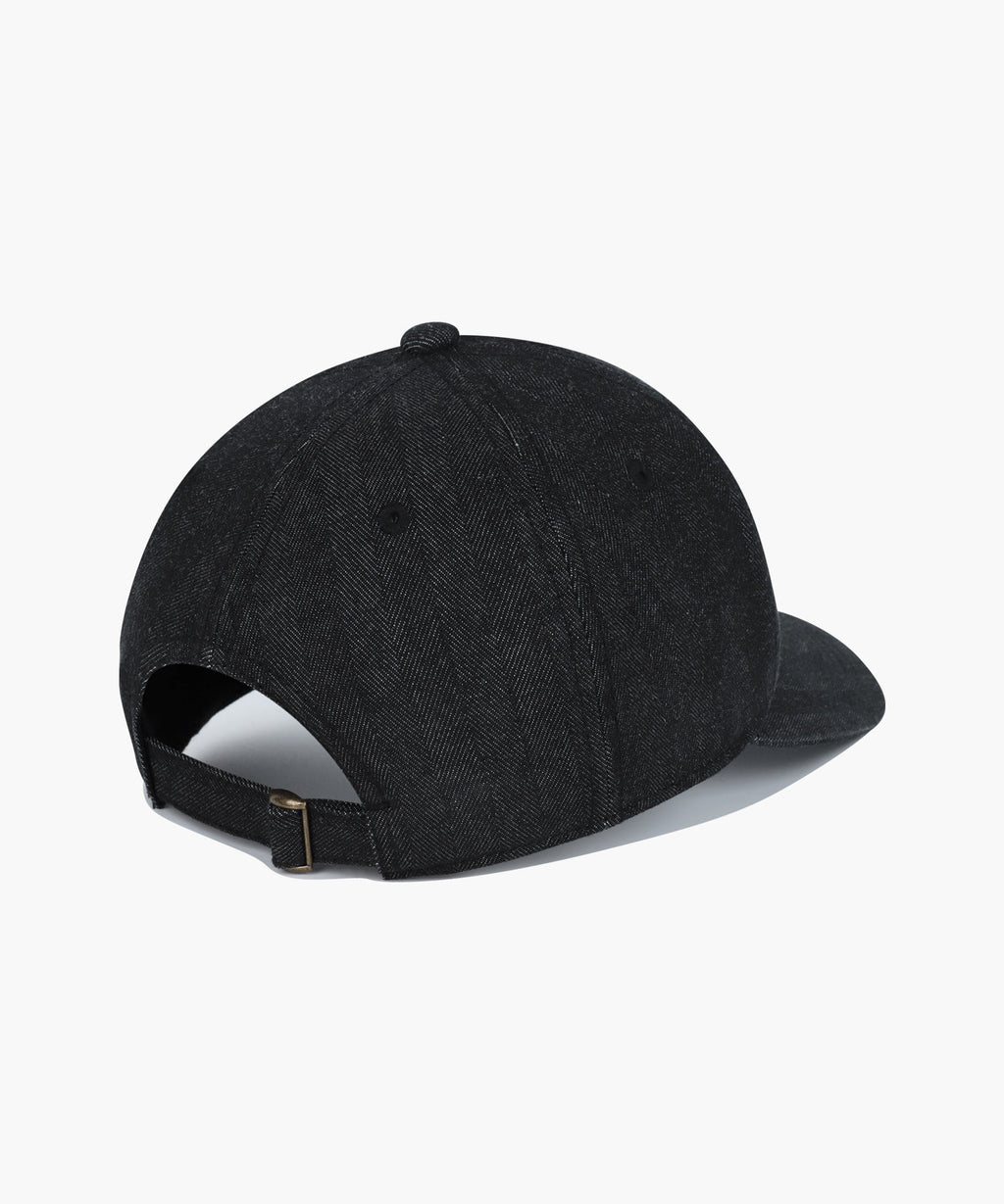 Marithe & Francois Girbaud - Embo Classic Logo 5-panel Herringbone Denim Cap (Washed Black) product image 2 | TRAB K-Fashion Australia