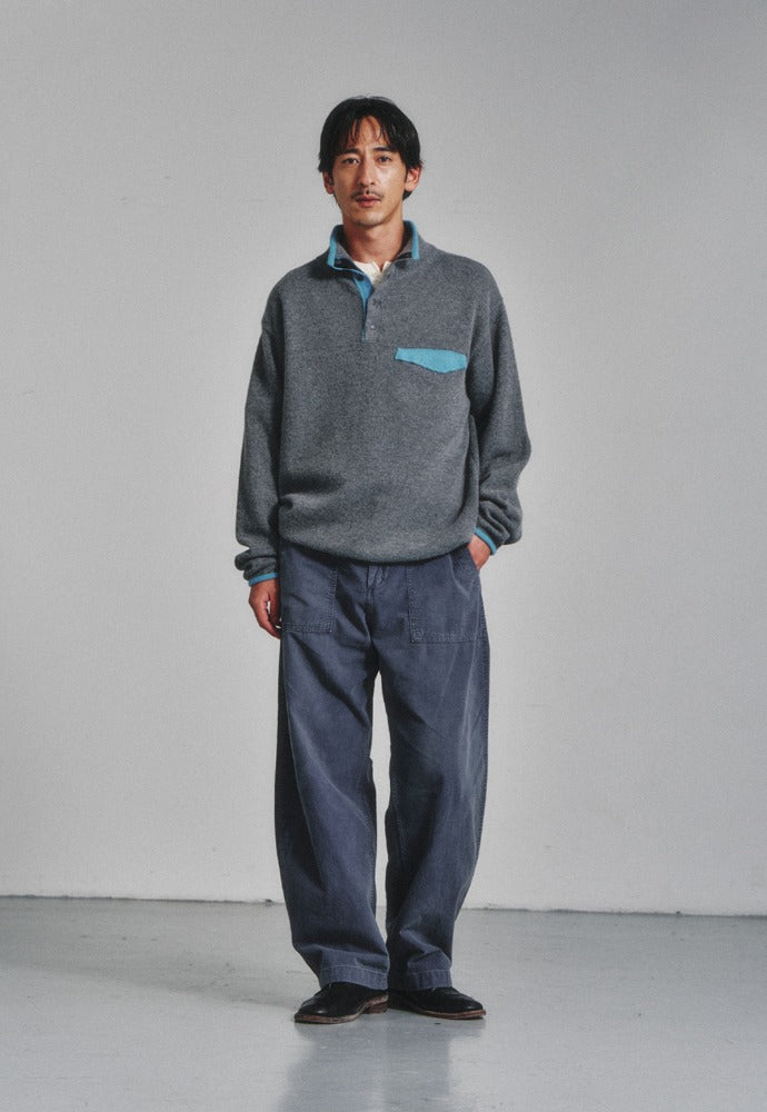Art if acts - Garment Dyed Curved Fatigue Trousers (French Blue) product image 1 | TRAB K-Fashion Australia