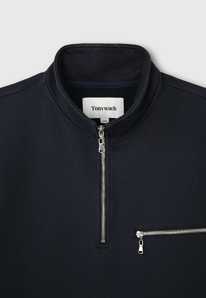 Tonywack - Extra Heavy Sweat Half Zip-Up (Navy) product image 9 | TRAB K-Fashion Australia