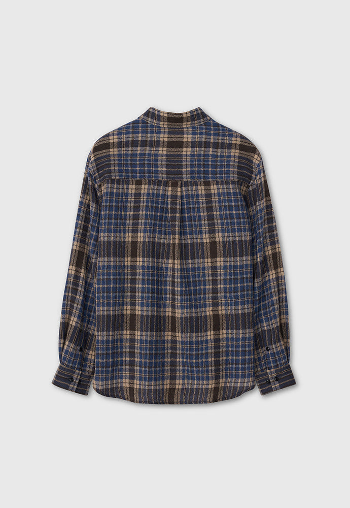 Tonywack - Light Wool Single Pocket Check Shirt (Blue) product image 8 | TRAB K-Fashion Australia