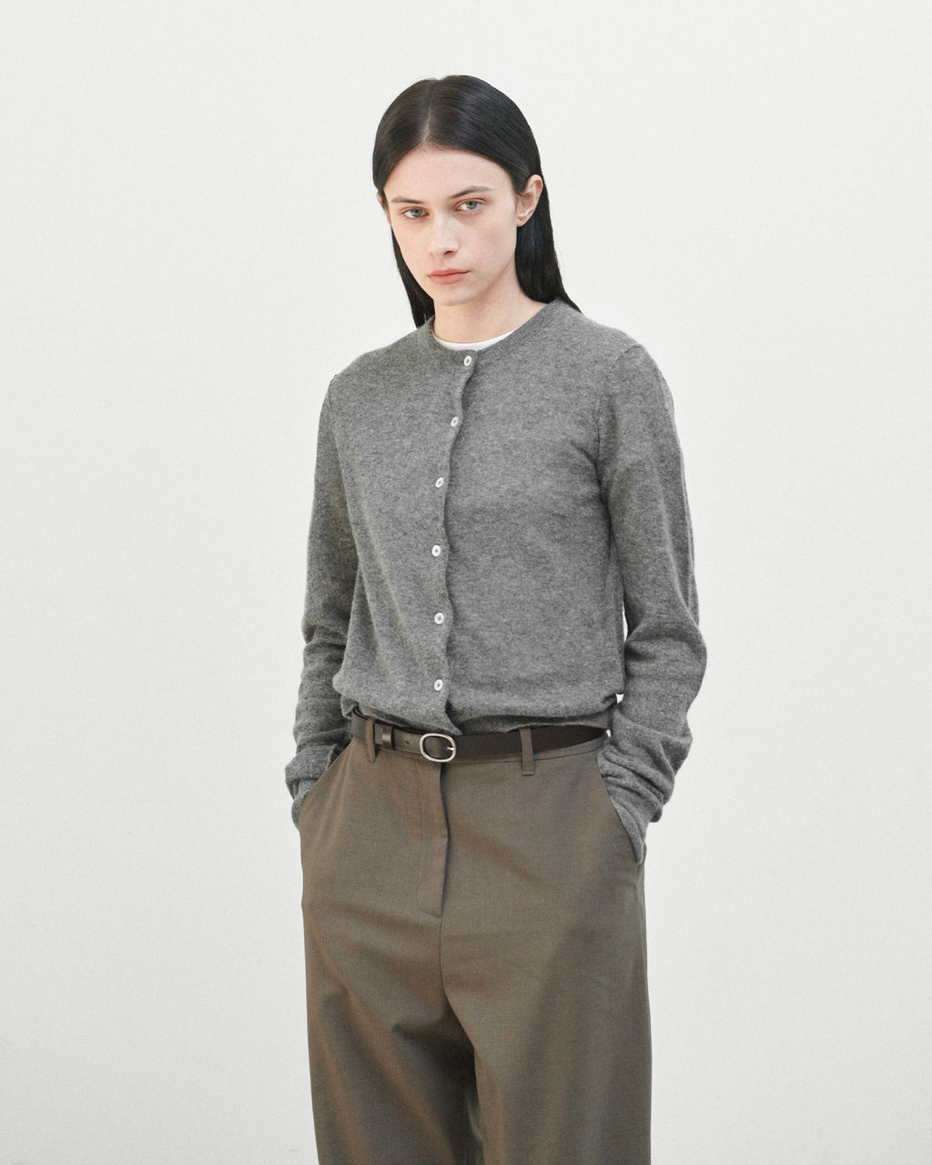 Brownyard - Soft Round Cardigan (Grey) product image 1 | TRAB K-Fashion Australia