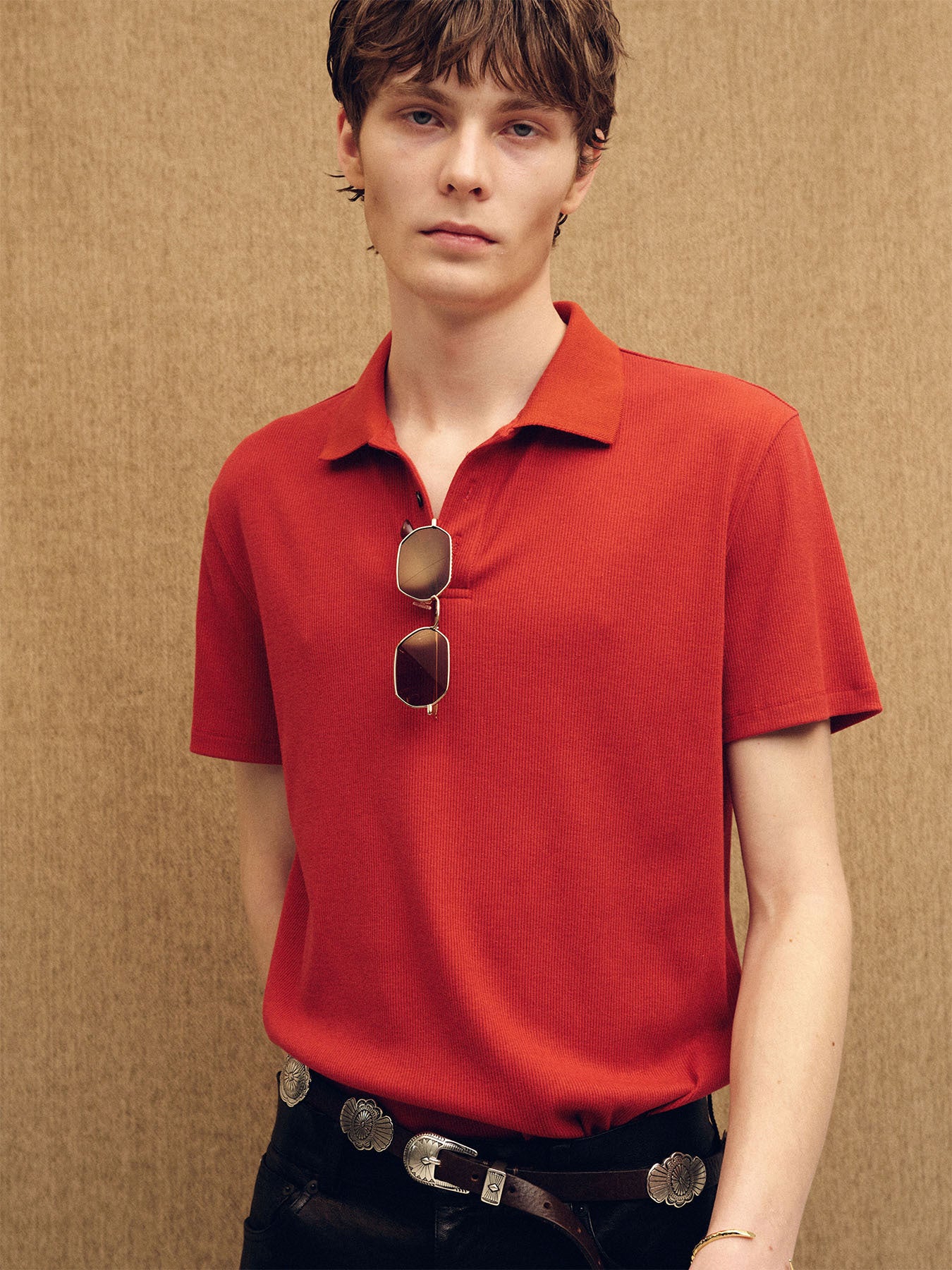 Tonywack - Soft Ribbed Polo Shirt (Dark Red) product image 9 | TRAB K-Fashion Australia