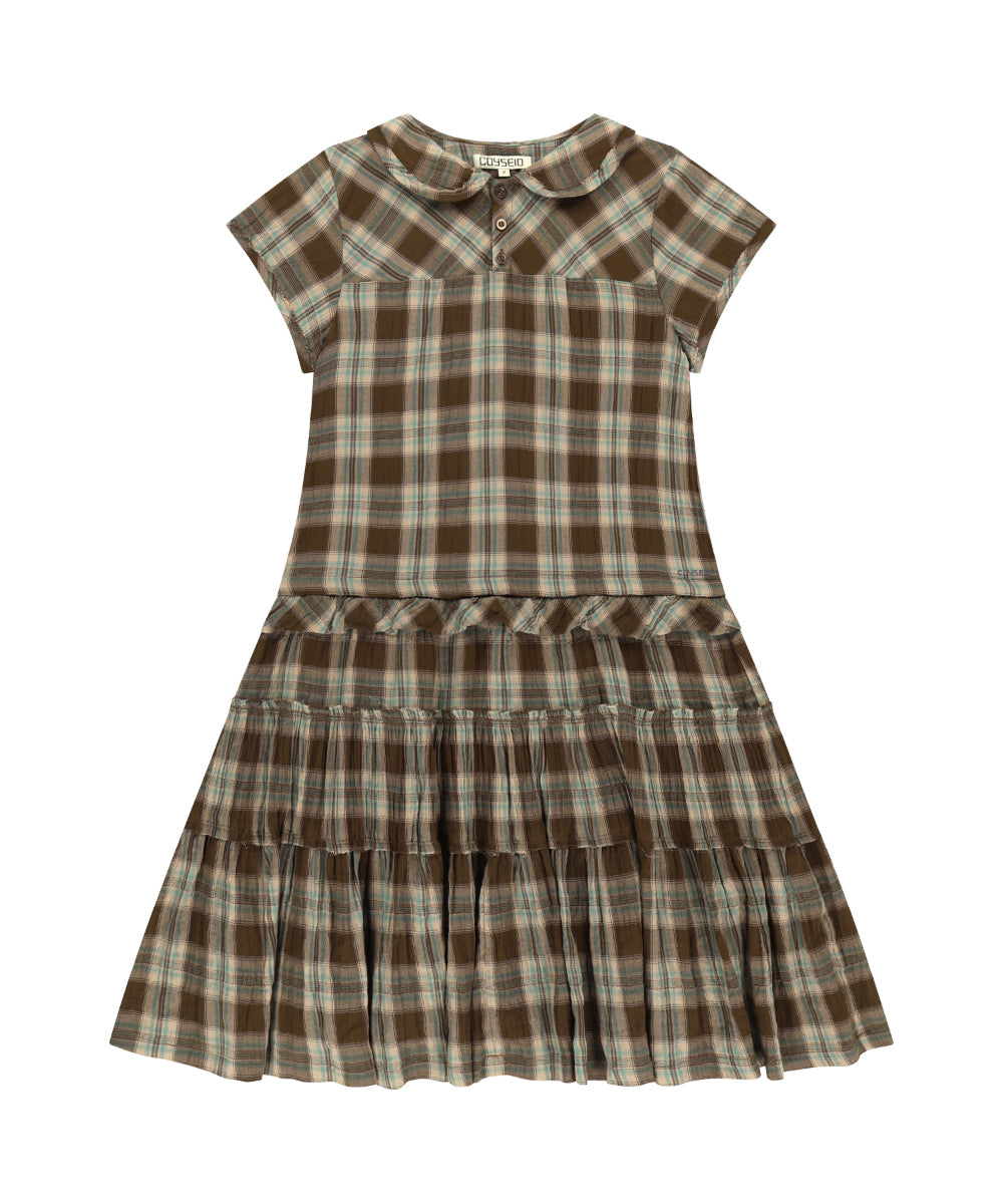 Coyseio - Raw Edge Check One Piece (Brown) product image 13 | TRAB K-Fashion Australia