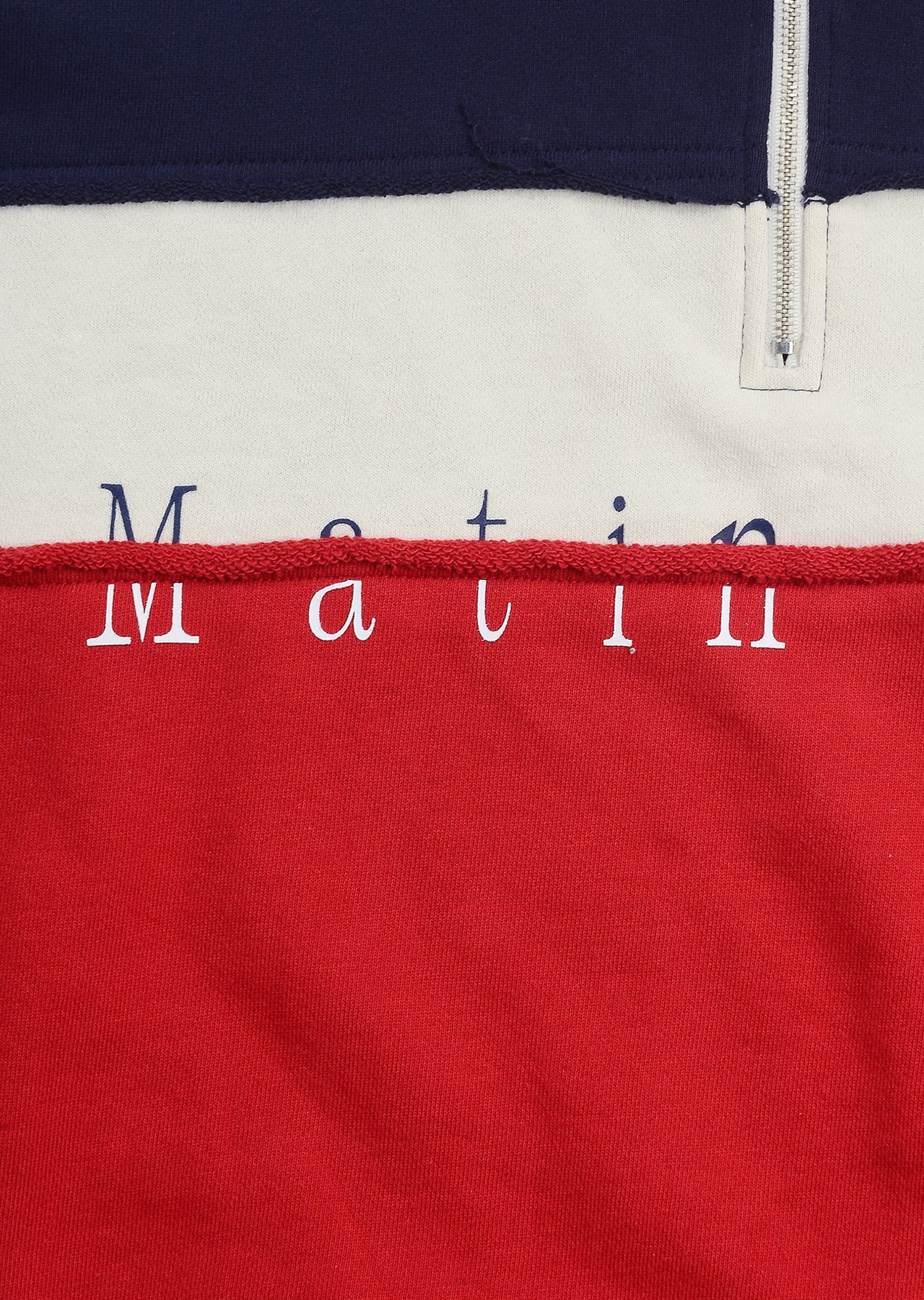 Matin Kim - Color Block Logo Half Zip Sweatshirt (Red) product image 4 | TRAB K-Fashion Australia