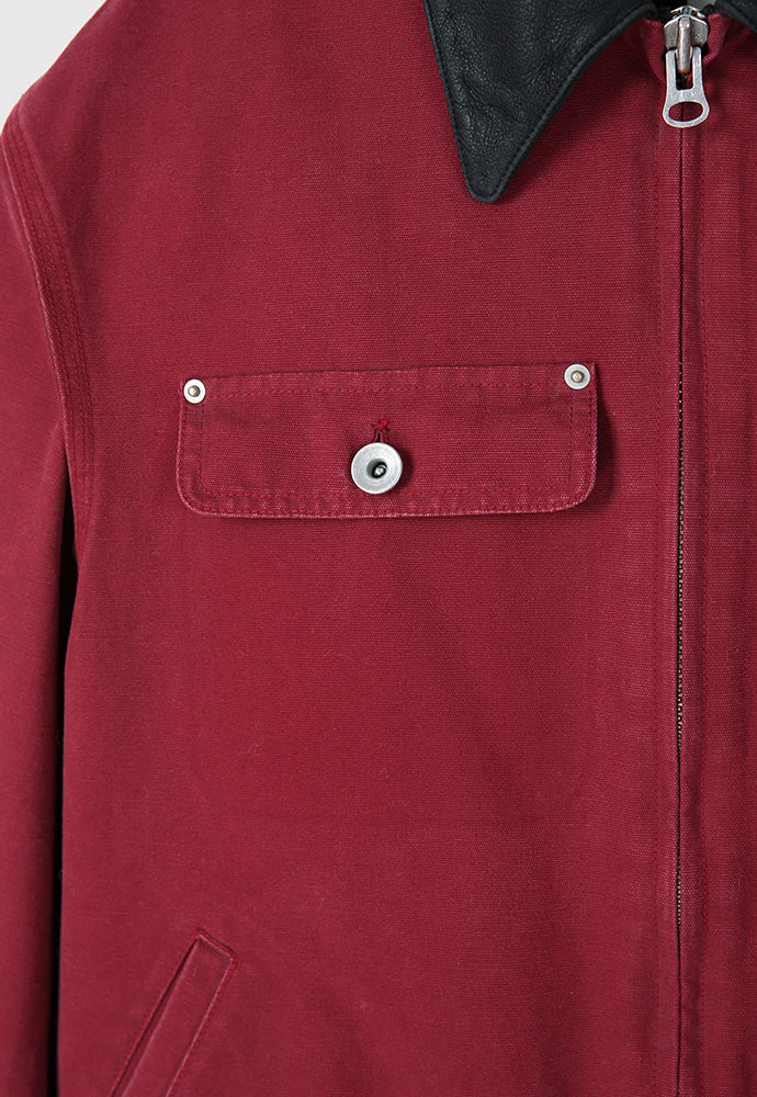 Tonywack - Leather Collar Garment-Washed Rivet Work Jacket (Red) product image 12 | TRAB K-Fashion Australia