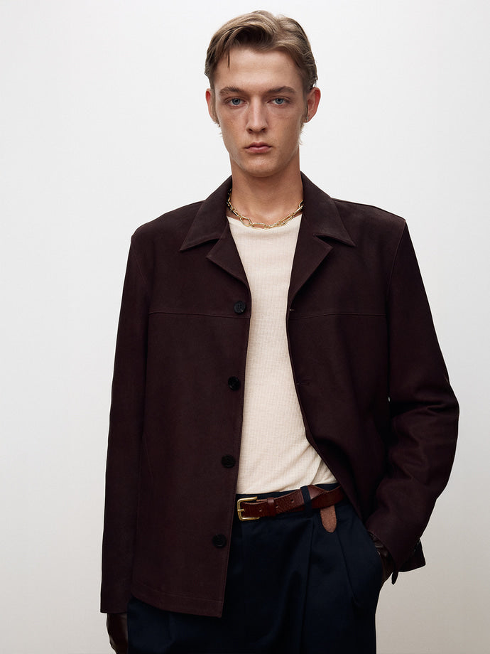 Tonywack - Nubuck Lamb Leather Jacket (Burgundy) product image 1 | TRAB K-Fashion Australia