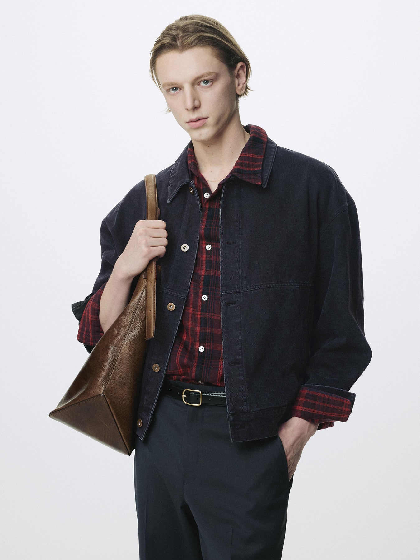 Tonywack - Relaxed Denim Blouson Jacket (Faded Black) product image 6 | TRAB K-Fashion Australia