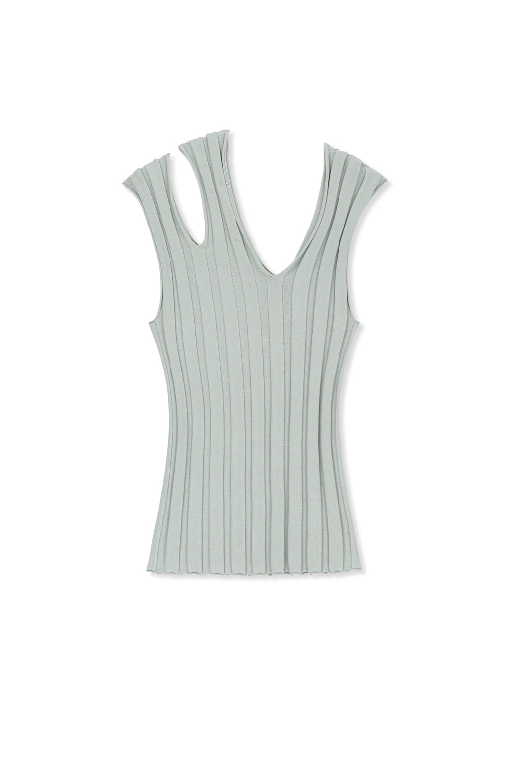Matin Kim - Cut Out Sleeveless Knit Top (Light Grey) product image 2 | TRAB K-Fashion Australia