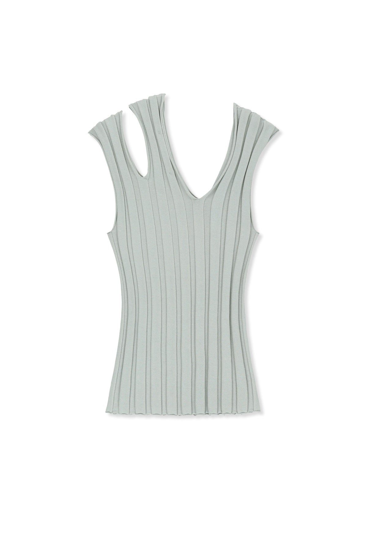 Matin Kim - Cut Out Sleeveless Knit Top (Light Grey) product image 2 | TRAB K-Fashion Australia