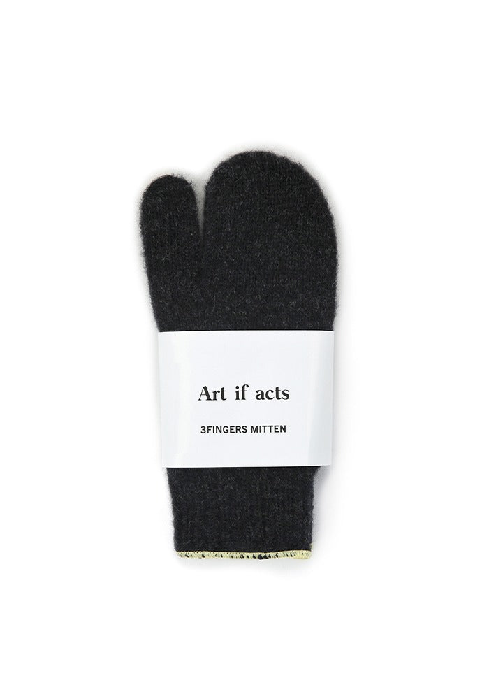 Art if acts - TEMBEA X Art if acts_ 3 Fingers Mitten (Charcoal) product image 1 | TRAB K-Fashion Australia