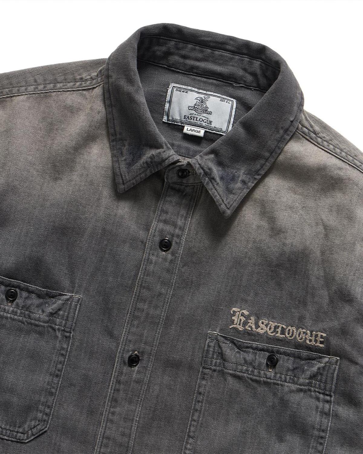 Eastlogue - Embroidered Chambray Work Shirts (Chambray Black) product image 3 | TRAB K-Fashion Australia