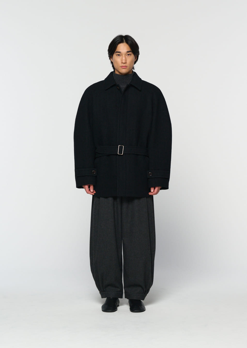 Amomento - belted mid coat (Black) product image 2 | TRAB K-Fashion Australia