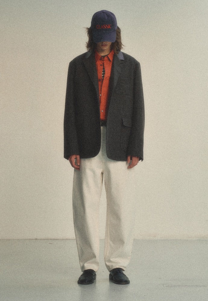 Art if acts - Leather Collar Wool Blazer_Japanese Fabric (Brown) product image 1 | TRAB K-Fashion Australia