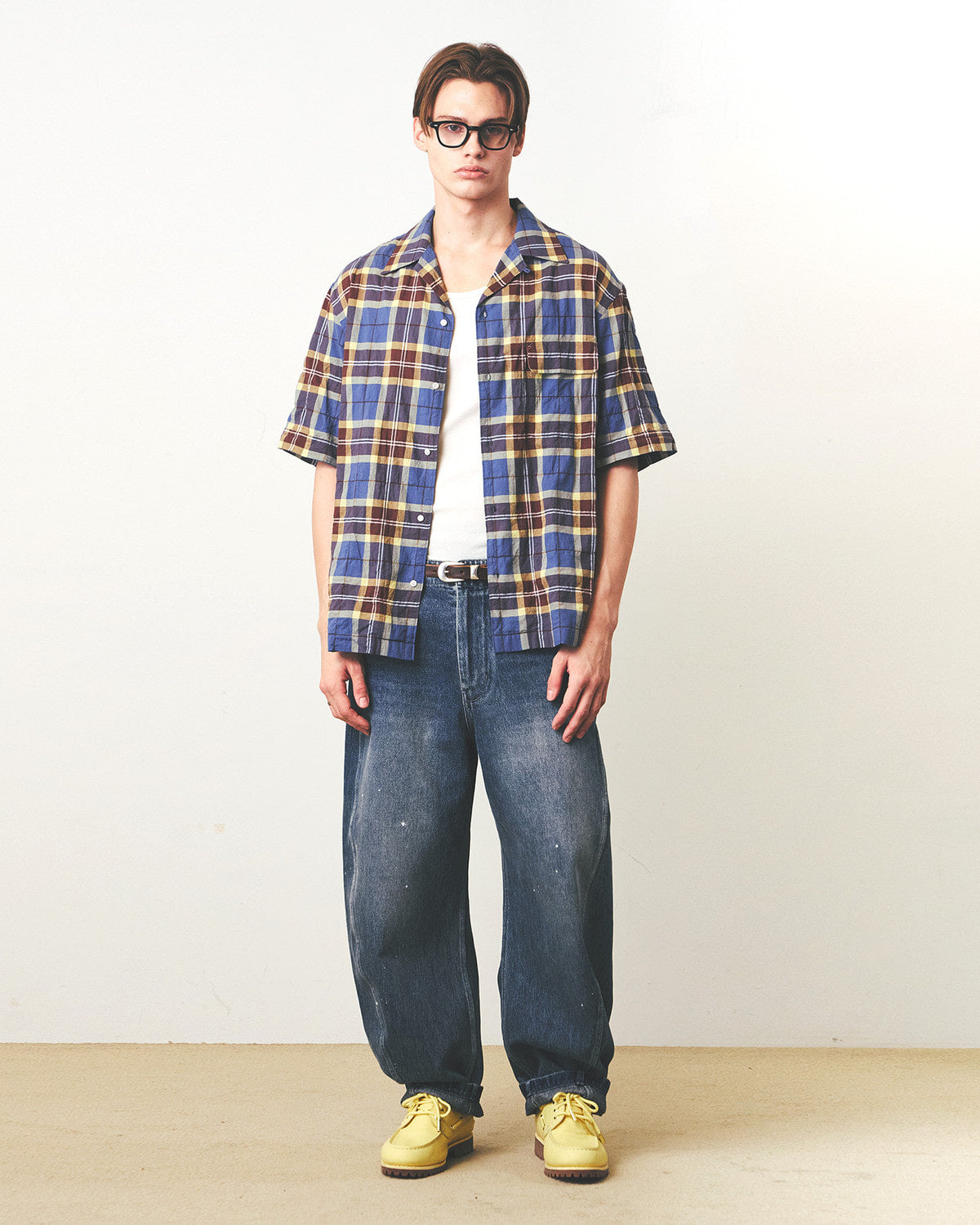 Eastlogue - Holiday Half Shirts (Multi Blue Check) product image 1 | TRAB K-Fashion Australia